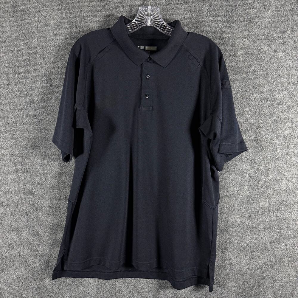 5.11 Tactical Performance Polo Mens Large Black Short Sleeve Moisture Wicking